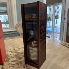Booker's Bourbon Wooden Box Case Sliding Door MINT CONDITION!