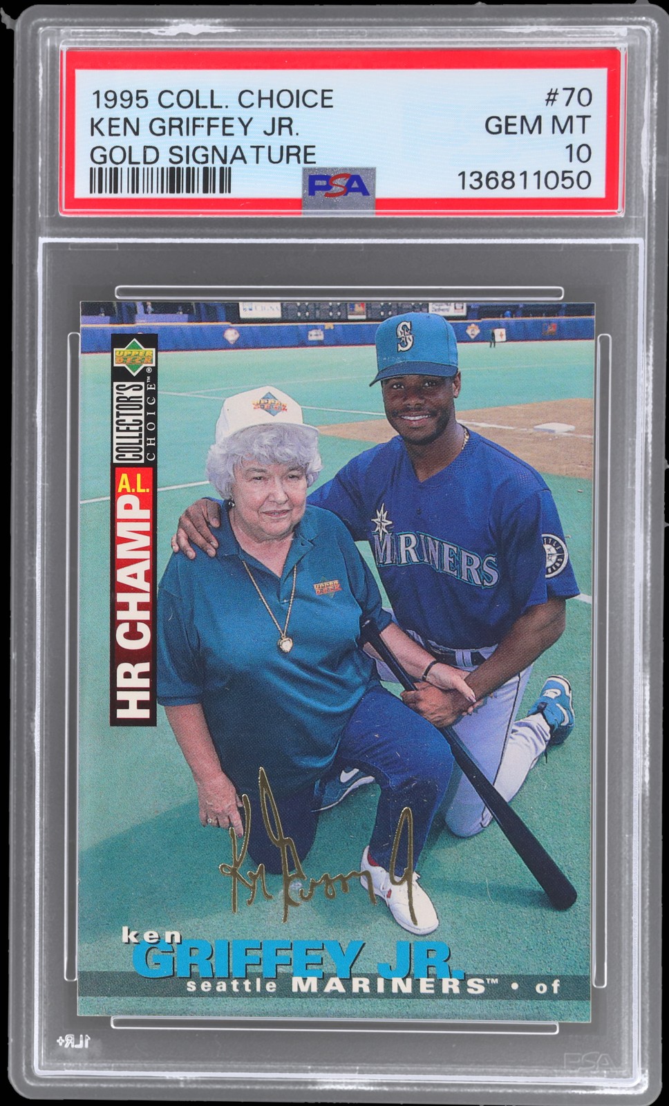 1995 Collector's Choice Ken Griffey Jr. #70 PSA 10 Gold Signature Baseball