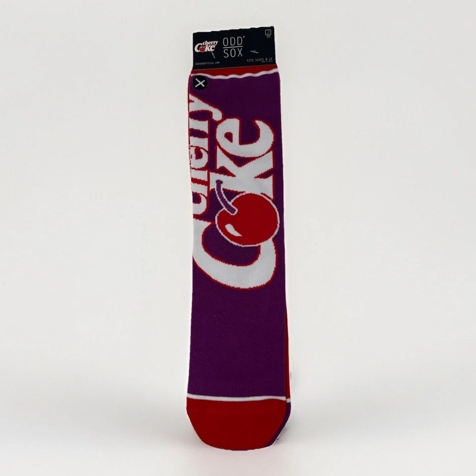 Coca-Cola Cherry Coke Socks x Odd Sox Adult Size 8-12 Purple/Red - Image 4 of 4