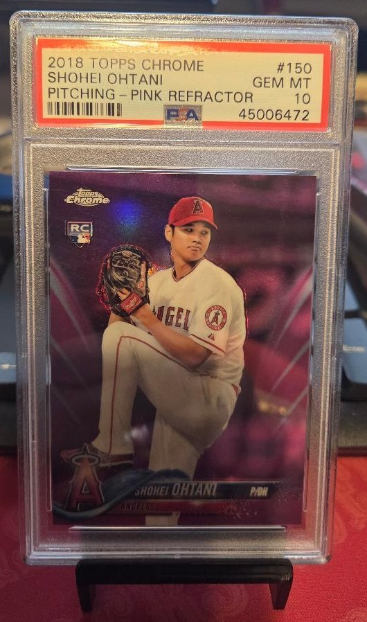 2018 TOPPS CHROME SHOHEI OHTANI RC 🔥Pitching-Pink Refractor 🔥PSA 10 Angels💥