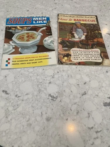 2 Vintage Recipe Booklets/“how to BARBECUE” (General Motors Personnel Staff)…&