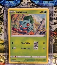 Pokémon TCG Bulbasaur Pokemon Go 001/078 Regular Common w/ 1 Grain Silver Bar 
