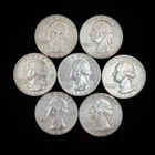 90% Silver $1.75 FV - Washington Quarter Circulated Pre-1965 US Coin - 22-42