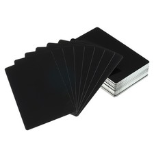100 Pcs 0.21mm Thick 3.4x2.1 Inch Metal Business Cards Blank Black