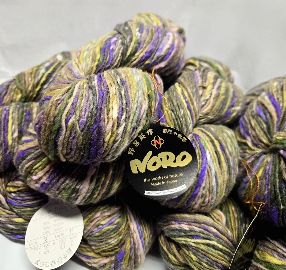 De colección Noro Silver Thaw - 10 madejas - 50% lana/25% angora/25% nailon - Lote mismo tinte Foto 3 de 4
