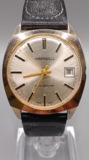 Vintage 1970s Ingersoll Swiss Date Manual Wind tonneau Case Watch - Not Working
