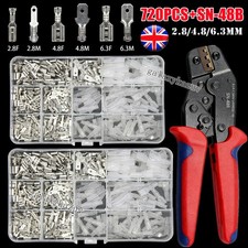 720/360PC Wire Crimp Spade Terminals Plier Set M/F Connectors With Crimping Tool