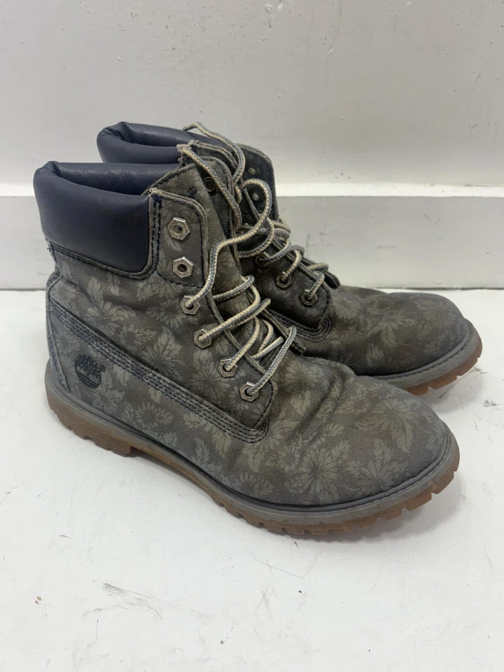 Timberland Botas Florales Cuero Nubuck Gris Cuero Talla US 8 Para Mujer’s Foto 3 de 4