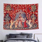 European Medieval Royal Tapestry Maiden and Unicorn Tapestry Lady Tapestry, 60x4