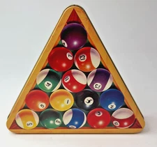 Vintage 1994 Joe Camel Cigarettes Collectible Billiards Pool Tin Triangle