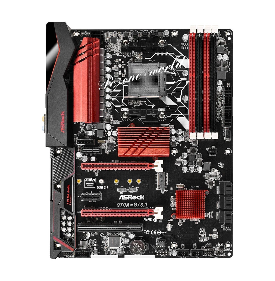FOR Asrock 970A-G/3.1 Socket AM3+ AM3 AMD 970 DDR3 DIMM USB 3.1 Motherboard - Image 2 of 4