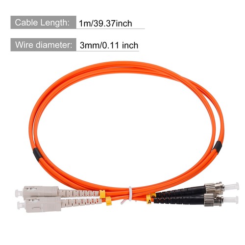 1 M 3.2Ft Fiber Patch Cable Multimode SC-ST OM1 LSZH Fiber Optic Jumper Orange - Afbeelding 2 van 6