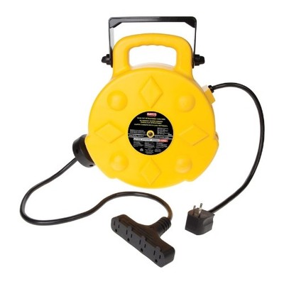 Bayco SL-8904 Cord Reel, Polyethylene, 50 ft 12/3 SJTW Retractable Power Reel