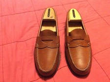 Vtg Nwot Dexters Tan Brown Penney Loafers with White Stitches Men 8.5 USA MADE