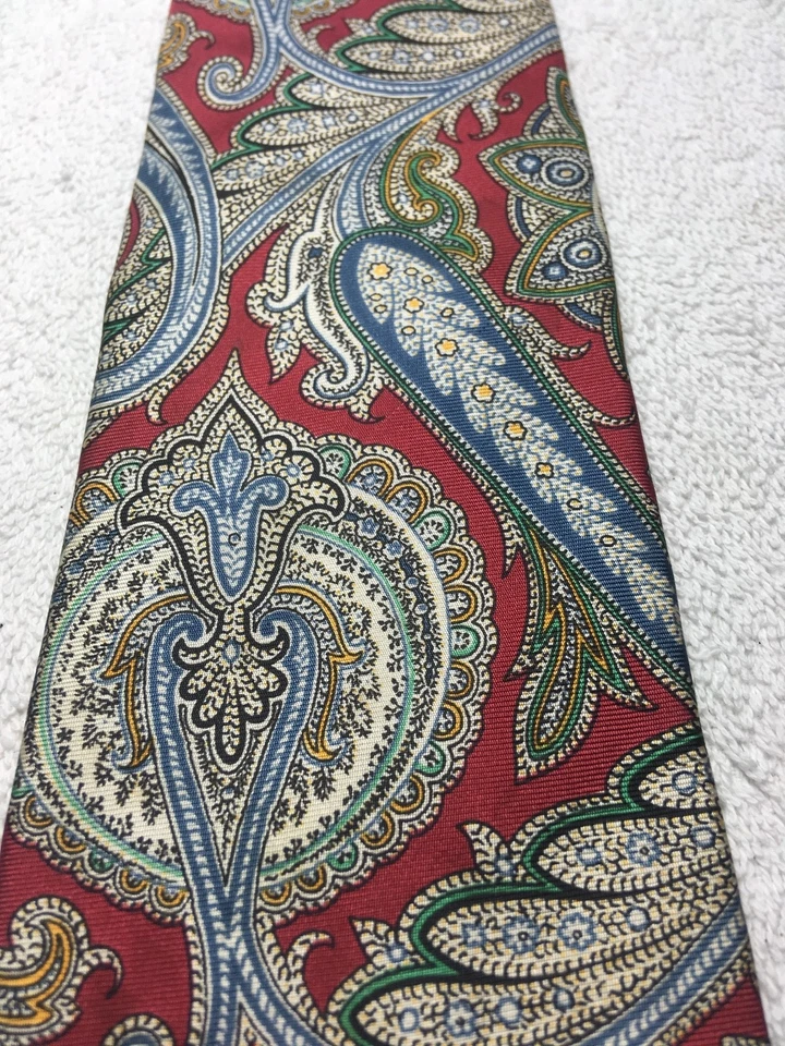 CROSS AND WINDSOR CORBATA HOMBRE ROJA CON COLORIDO PAISLEY 3,5 X 59 Foto 4 de 4