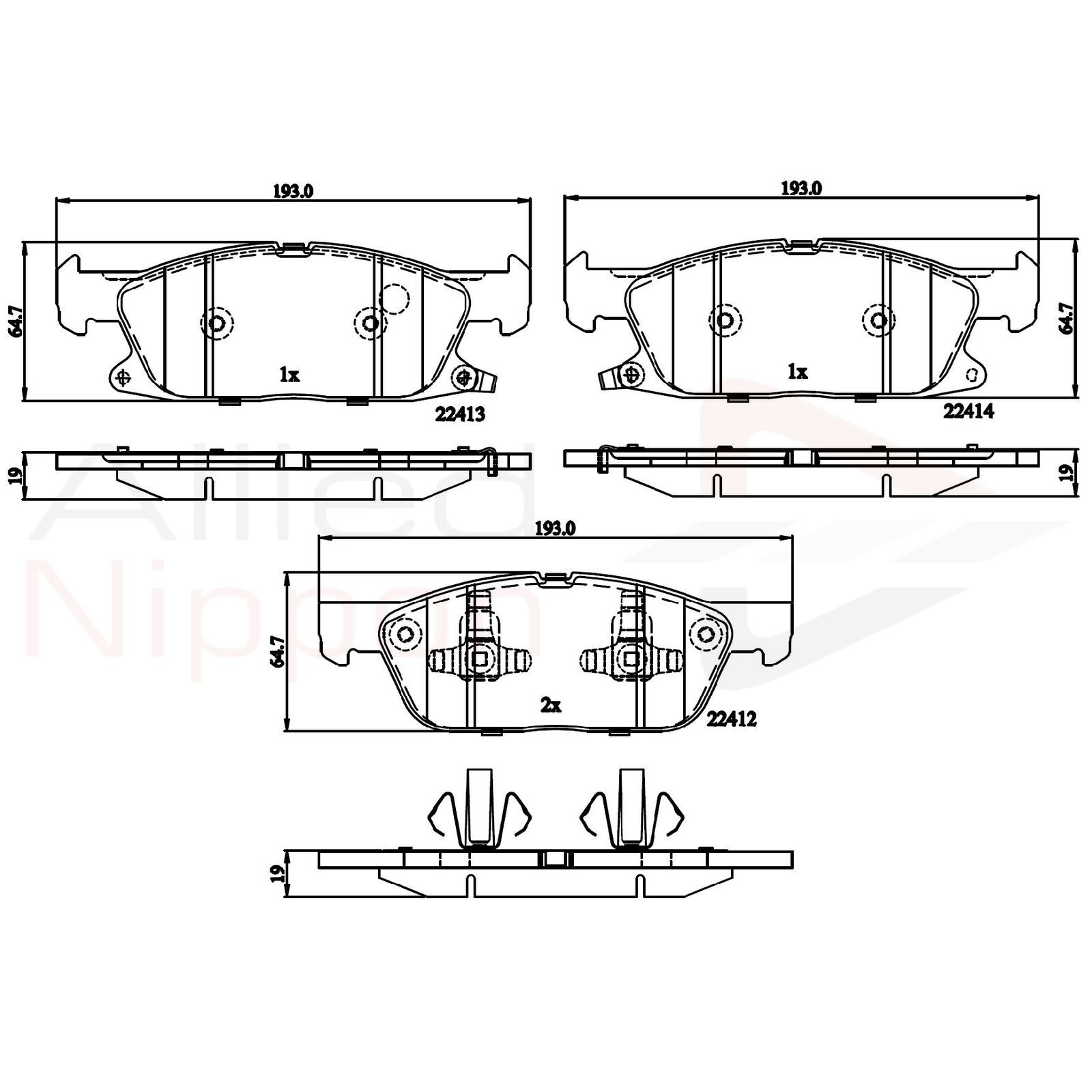 Brake Pads Set Front ADB32310 Allied Nippon 1884555 2241923 5320461 5320463