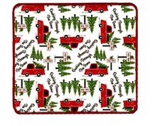 Kane Microfiber Dish Drying Mat, Red Truck Christmas Kitchen Counter Pad 16x18"
