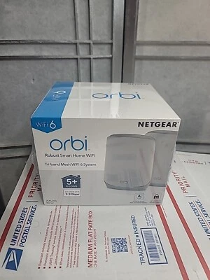 NEW Netgear Orbi AX5200 (RBK752P-100NAS) Tri-Band Mesh WiFi 6 System *OPEN BOX* - Image 1 of 4