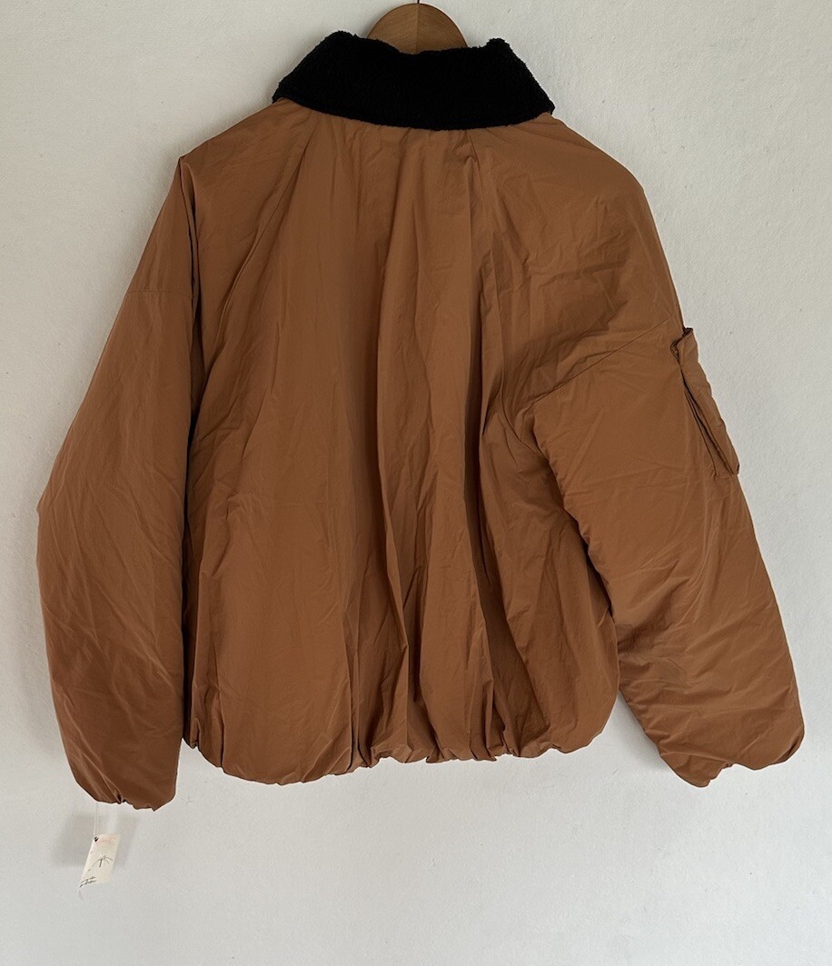 Veste FP Movement Outpost Bomber – XS – Marron – Col Amovible – Free People (neuf)