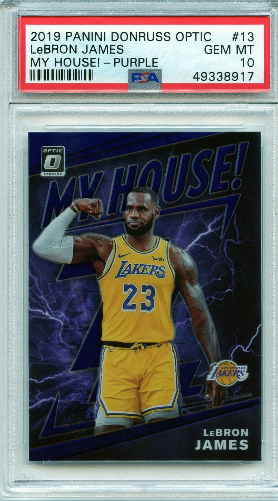 2019-2020 Donruss Optic My House! Purple Prizm Refractor Lebron James PSA 10 💎