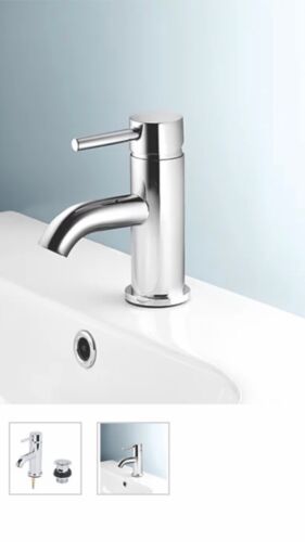 Swirl Ola Basin Mini Mono Mixer Tap with Clicker Waste Chrome - Picture 2 of 2