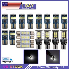 18pcs For Toyota Tundra 2007-2021 White Auto Interior Led Light Bulb Package Kit