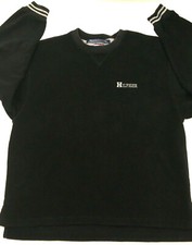 Vtg 90s Tommy Hilfiger Mens Fleece Sweatshirt Pullover Spell Out Logo Made USA M