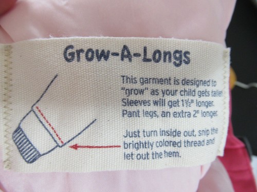 Lands' End Winter Bib Overall Girls Size 14 Snow Ski Pants Pink Grow-a-Longs - Picture 6 of 7