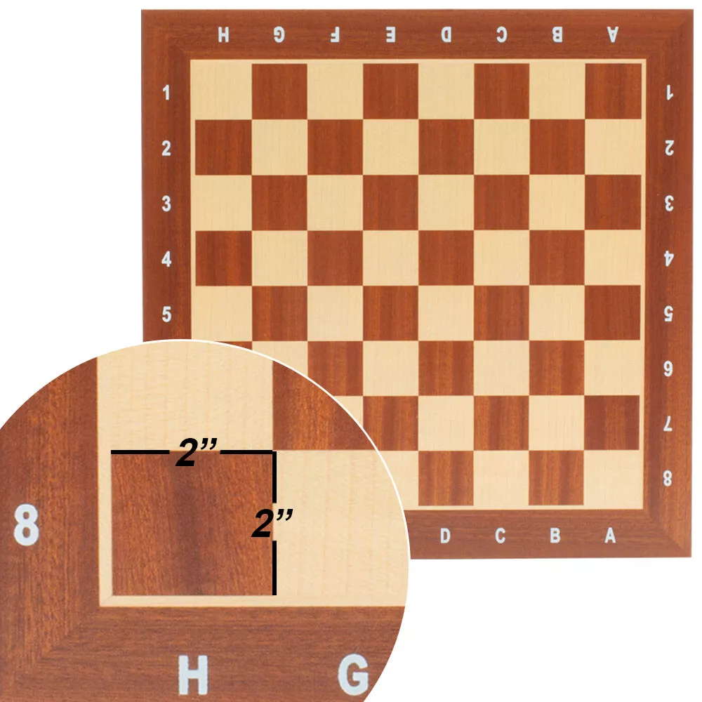 19x19 Maple&Sapele Inlaid Wood Chess Board w/51mm Square. Flat Chess Game  Board