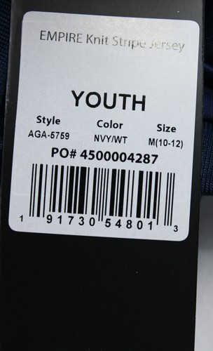 Capelli Sport Youth's Renegades Academy Empire Jersey Tee CG2 Navy/White Medium - Picture 5 of 5