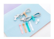 4pcs Cable Organiser Silicone Strap Cable Ties USB Cable Holder