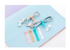 4pcs Cable Organiser Silicone Strap Cable Ties USB Cable Holder