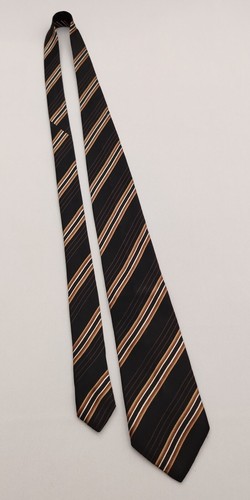 Ermenegildo Zegna Heavy Silk Designer Necktie Stripe Pattern Black Men Tie Italy - Picture 6 of 9