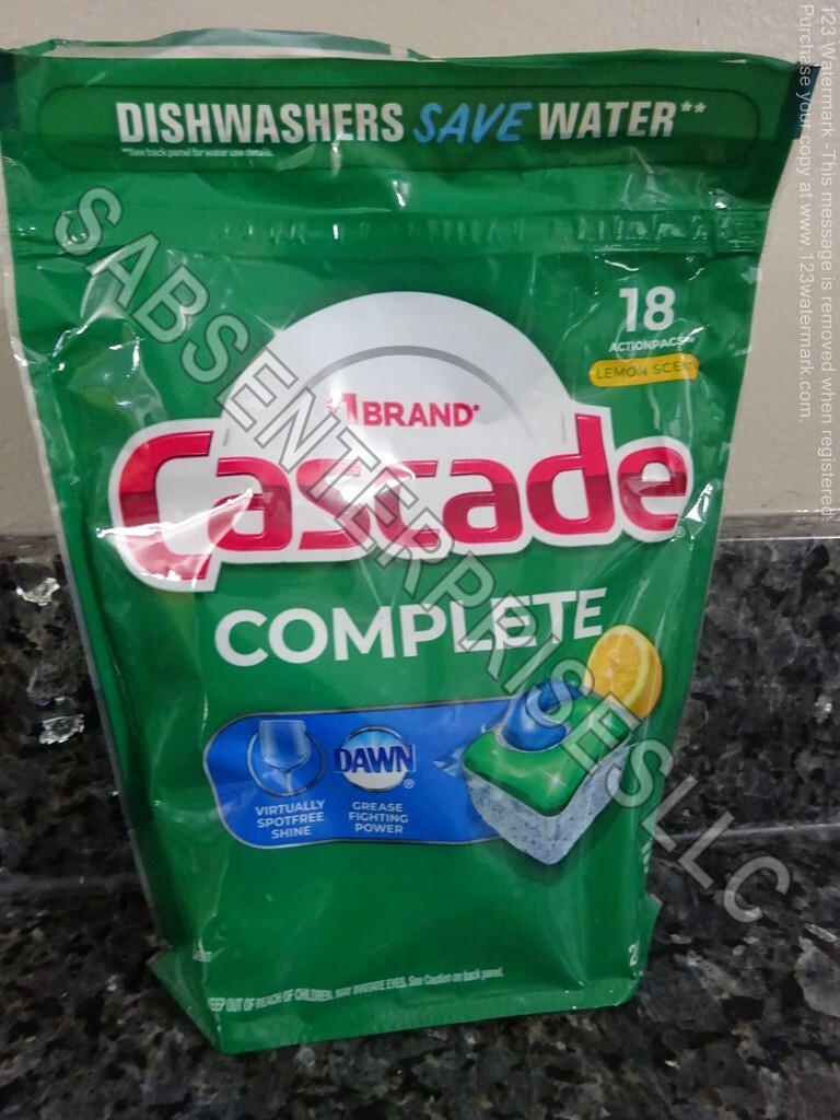 144 Cascade Complete LEMON Scent Dishwasher Detergent Tabs (8 packs of 18 tabs)