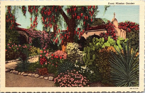 Front Mission Garden Leinenmission San Juan Capistrano Kalifornien ca Postkarte