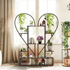 2-pack Half Heart Shape Plant Stand Heavy Duty Planter Rack for Home Office Deco