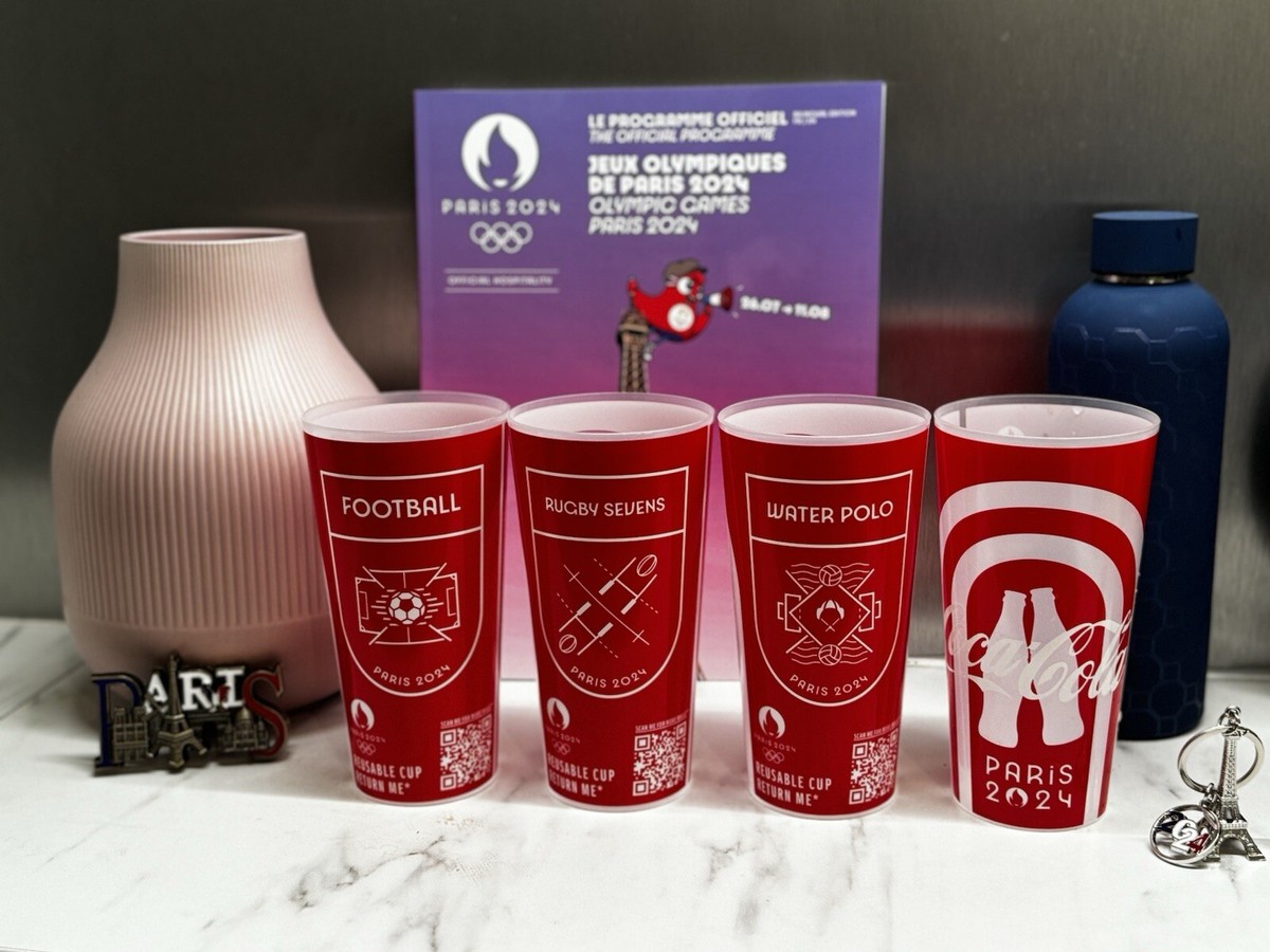 VERRE GOBELET ECOCUP JO Jeux Olympiques Paris 2024 Coca-Cola Canoé