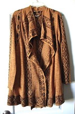 Paparazzi By Biz Gold Long Cotton Knit Open Jacket Size S