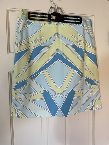 J. MCLAUGHLIN WOMENS GREEN, BLUE & WHITE COTTON SKIRT - SIZE 10 - 445 - Picture 5 of 9