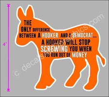 TRUMP 2020 STICKER DEMOCRAT HOOKER ANTI BIDEN HARRIS MAGA DEPLORABLE