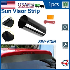 Black Sun Strip Decal Universal Fit Windshield Banner Vinyl Visor Sticker 60"x8"