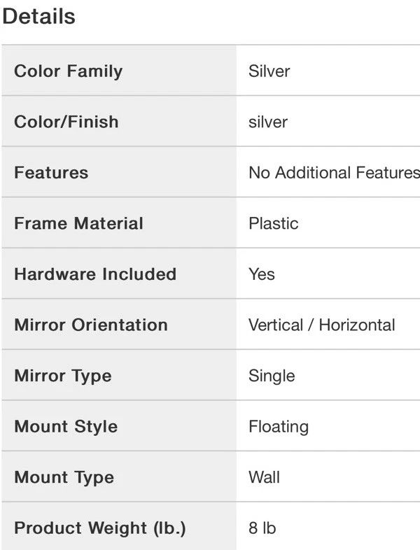 Home Decorator Collection 23x29 Rectangular Framed 2Toned Vanity Mirror, Silver - Image 4 of 4