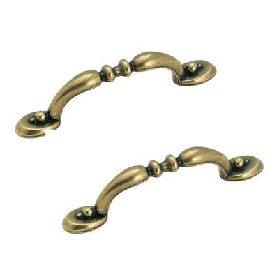 2 Pieces AMEROCK Cabinet Hardware BURNISHED BRASS Pull 3” Centers