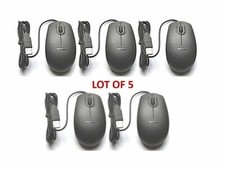 Lot of 5 Dell MS111 -L Black Scroll Wired Mouse USB 11D3V 5Y2RG 356WK 9RRC7