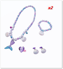 Mermaid Necklace Bracelet Set Mermaid Jewelry Kit Included - 2 Pack NEW