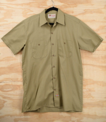Dickies Short Sleeve Mens Medium Lightweight Work Shirt Khaki | eBay