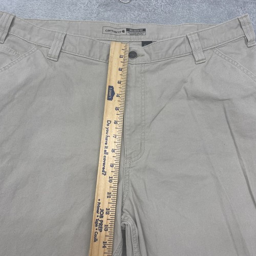 Pantaloni Carhartt Uomo 40x32 Tan Relaxed Fit Utility Chino Pantaloni da Lavoro 102291-232 - Foto 9 di 11
