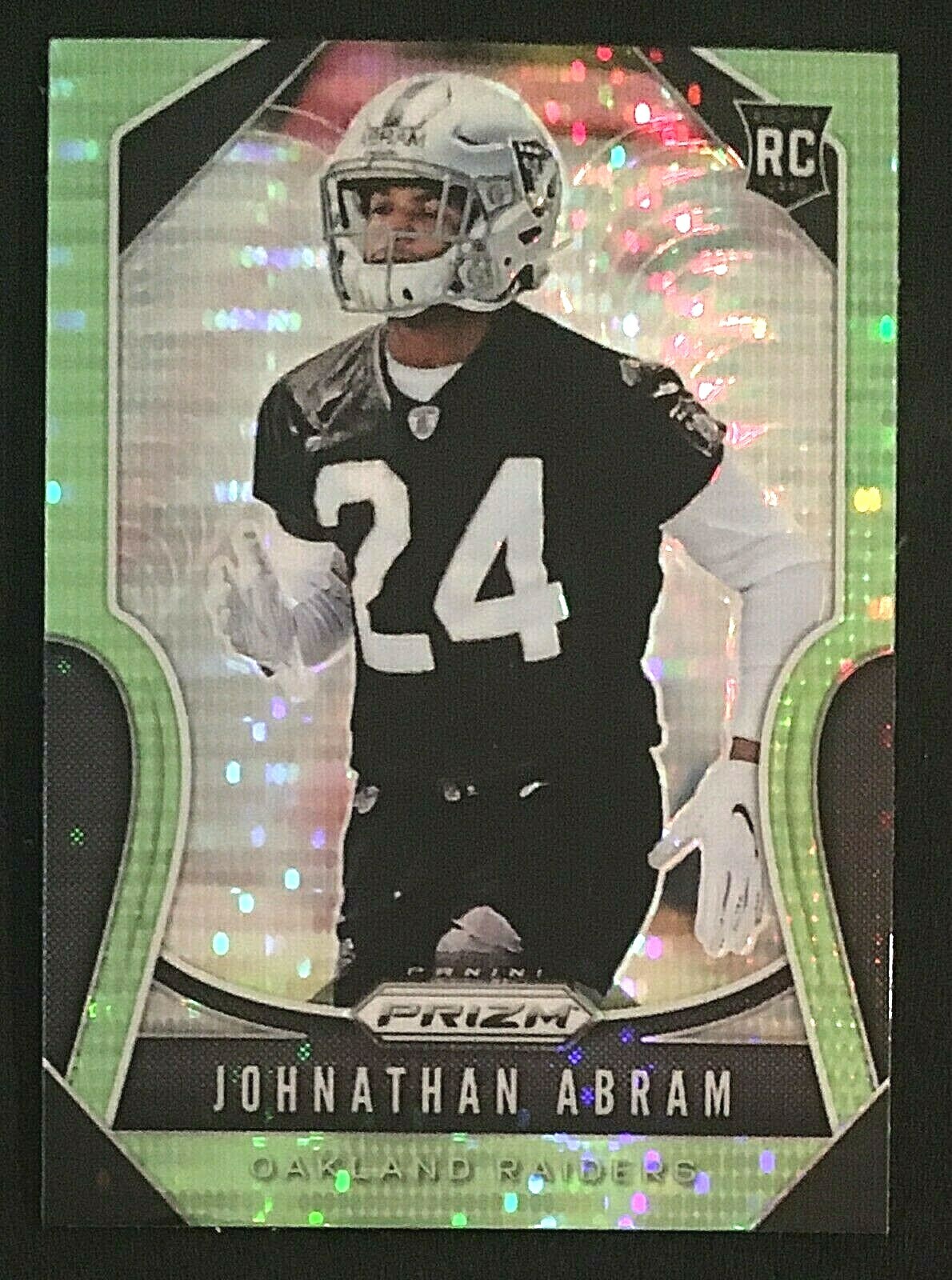 2019 Panini Prizm Johnathan Abram RC Neon Green Pulsar Rookie #319
