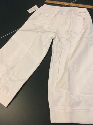 American Girl Girl’s white crop Pants white with lavender threads Size 16 NWT - Picture 9 of 12
