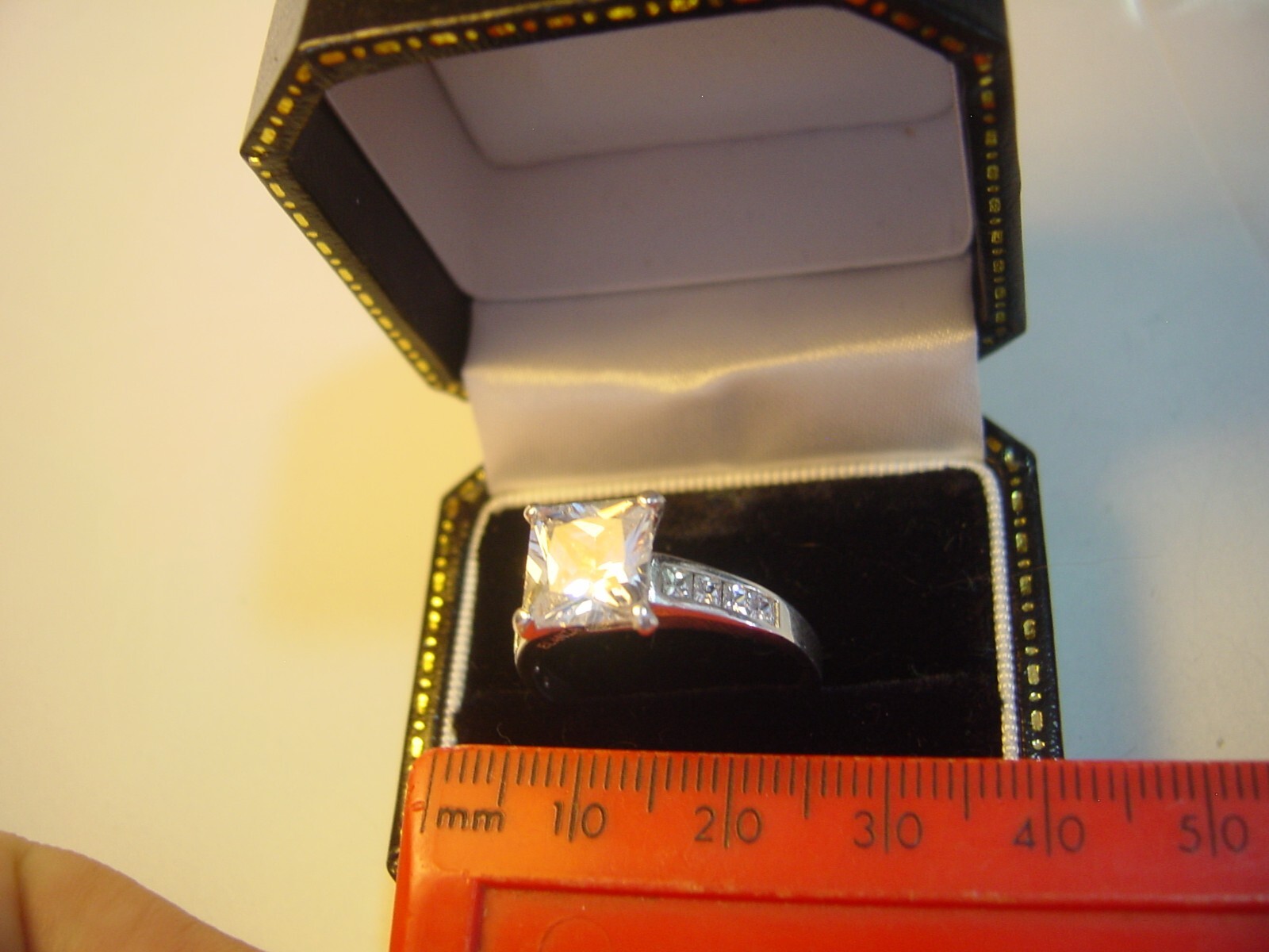 vintage solid silver superb square solitaire cubi… - image 15